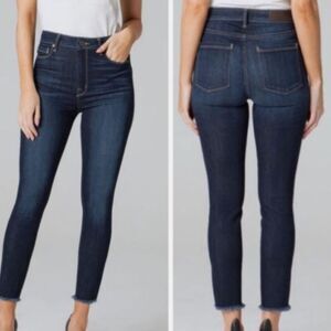 parker smith jeans bombshell skinny jeans raw hem blue high waist 24 xs 0 00